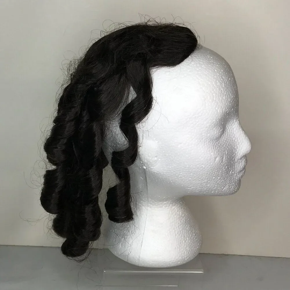 Wig Wiglet Dress-up Halloween Dark Brown Banana Curls Costume Hairpiece Victoria
